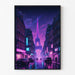 Poster Cyberpunk van Parijs - De Eiffeltoren
