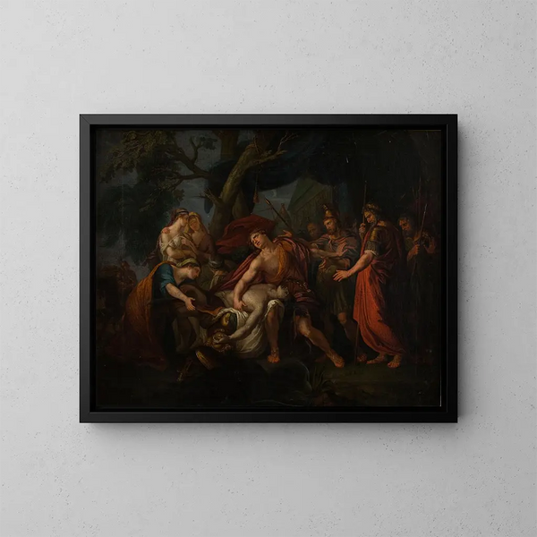 Achille huilend om de dood van Patroclus - Na Hamilton Gavin — ingelijst kunstwerk aan de muur