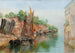 scène van een Venetiaans kanaal, schets - Agnes Brjesson — weergave van het kunstwerk