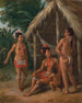 van een Caribische familie uit de Leeward-eilanden buiten een hut - Agostino Brunias — weergave van het kunstwerk