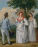 van Creoolse Antilliaanse vrijen in elegante kleding - Agostino Brunias — weergave van het kunstwerk
