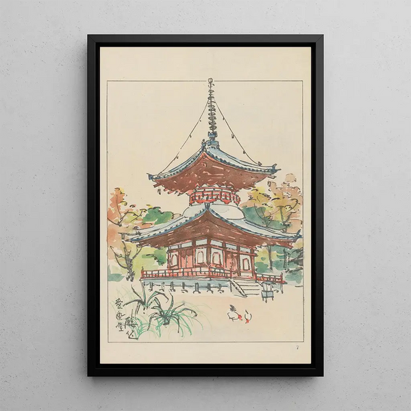 Reproductie van het schilderij Heiligdom Aizendo voor de Indiase God van de Wil - Akamatsu Rinsaku
