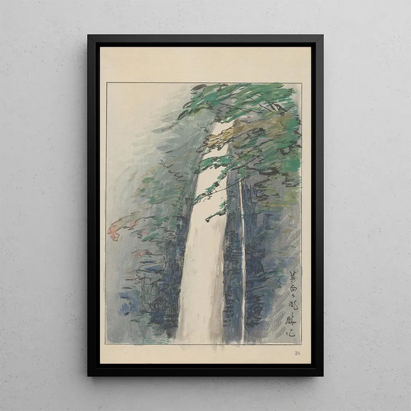 De waterval in het Nationaal Park Minoo - Akamatsu Rinsaku — ingelijst kunstwerk aan de muur