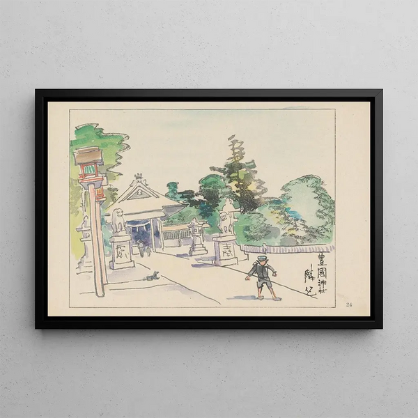 Sanctuaire Toyokuni gewijd aan Toyotomi Hideyoshi - Akamatsu Rinsaku — ingelijst kunstwerk aan de muur