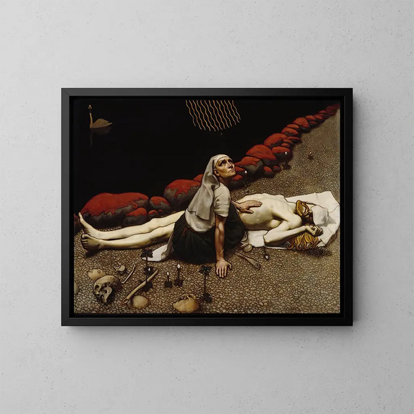 De moeder van Lemminkäinen - Akseli Gallen-Kallela — ingelijst kunstwerk aan de muur