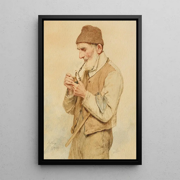 Albert Anker - Bauer eine Pfeife anzndend.webp