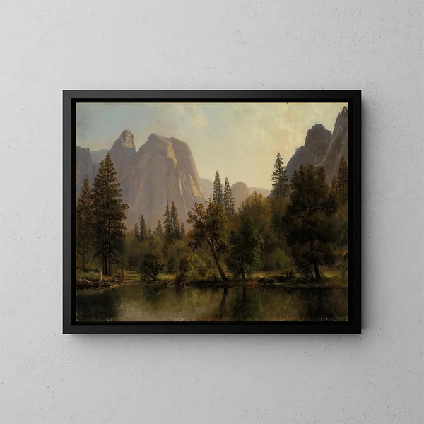 van Rochers de la cathédrale, vallée de Yosemite - Albert Bierstadt — ingelijst kunstwerk aan de muur