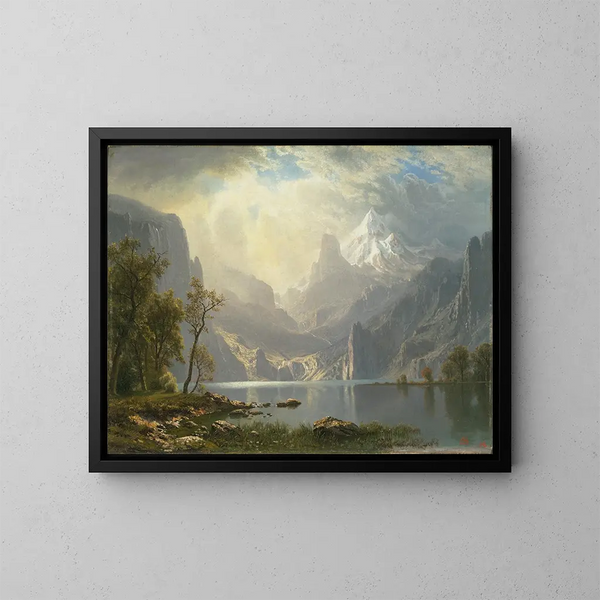 In de Sierras - Albert Bierstadt — ingelijst kunstwerk aan de muur