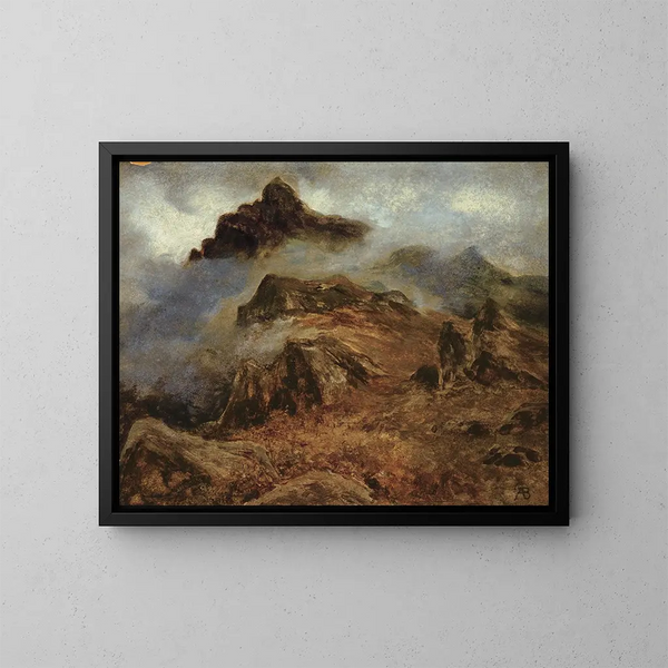 Studie van de rotsachtige bergen - Albert Bierstadt — ingelijst kunstwerk aan de muur
