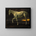 Paard wit en zonsondergang - Albert Bierstadt — ingelijst kunstwerk aan de muur