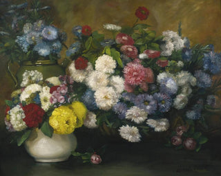 Bloemen in drie vazen - Albert Dubois-Pillet — weergave van het kunstwerk