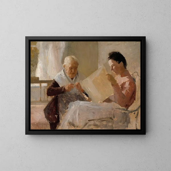 van Annie Edelfelt met Fredrika Snygg - Albert Edelfelt — ingelijst kunstwerk aan de muur
