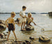van Kinderen die op de oever spelen - Albert Edelfelt — weergave van het kunstwerk