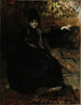 Dame en zwart zittend Thérèse Noire - Albert Edelfelt — weergave van het kunstwerk