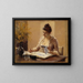 Dame die een brief schrijft - Albert Edelfelt — ingelijst kunstwerk aan de muur