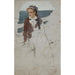 van een zittende vrouw op de reling van de boot schets - Albert Edelfelt — weergave van het kunstwerk