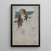 van een zittende vrouw op de reling van de boot schets - Albert Edelfelt — ingelijst kunstwerk aan de muur