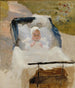 De zoon van de kunstenaar, Erik, in een kinderwagen - Albert Edelfelt — weergave van het kunstwerk