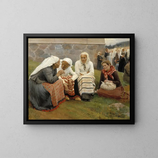 Albert Edelfelt - Women Outside The Church At Ruokolahti.webp