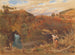 De prins Camaralzaman die de dief van de talisman observeert - Albert Goodwin — weergave van het kunstwerk