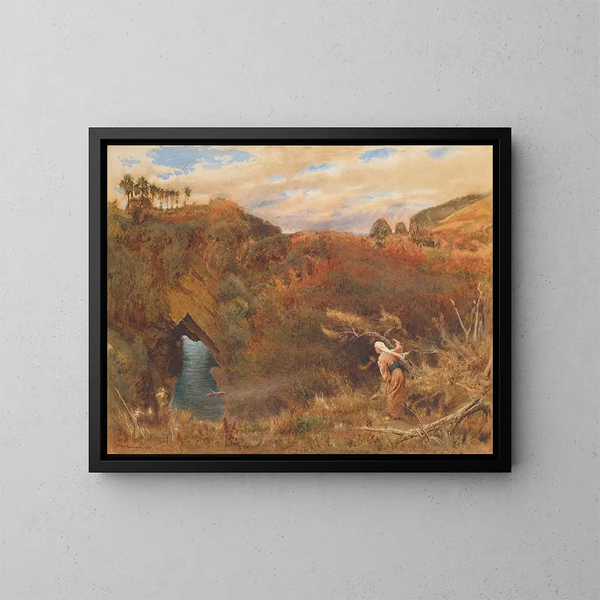 De prins Camaralzaman die de dief van de talisman observeert - Albert Goodwin — ingelijst kunstwerk aan de muur