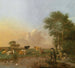 van een landschap met een plas, een tekenaar, een visser en grazend vee - Albert Jansz Klomp — weergave van het kunstwerk