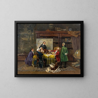 Albert Joseph Franke - Herrenrunde im Bibliothekszimmer.webp