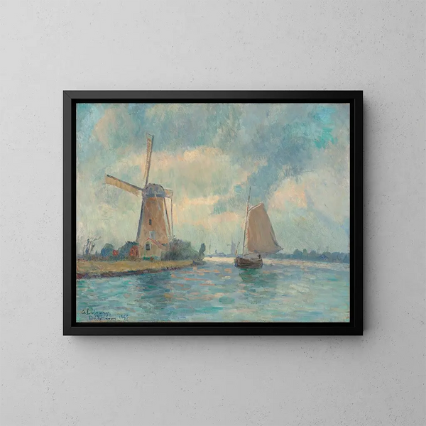 Moulin à Delft - Albert Lebourg — ingelijst kunstwerk aan de muur