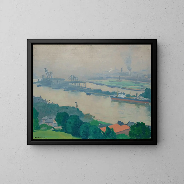 La Seine à Croisset près de Rouen - Albert Marquet — ingelijst kunstwerk aan de muur