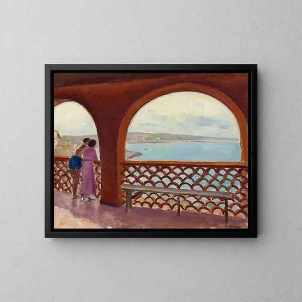 La terrasse de la Madrague - Albert Marquet — ingelijst kunstwerk aan de muur