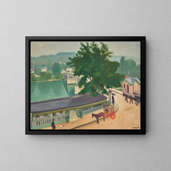 Het bruggetje van Chennevières bij grijs weer - Albert Marquet — ingelijst kunstwerk aan de muur
