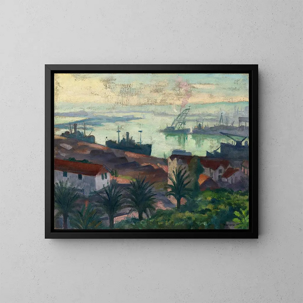 De haven bij helder weer - Albert Marquet — ingelijst kunstwerk aan de muur