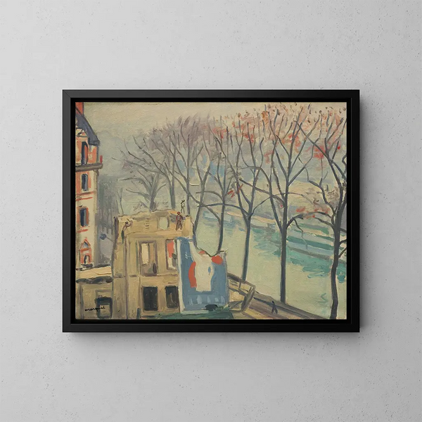 van een schilderij met afbraakhuizen, Quai de Conti, Parijs - Albert Marquet — ingelijst kunstwerk aan de muur