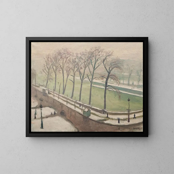 Pont Neuf onder de sneeuw - Albert Marquet — ingelijst kunstwerk aan de muur