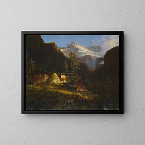 Alp Brunnital in het Schchental - Albert Müller — ingelijst kunstwerk aan de muur