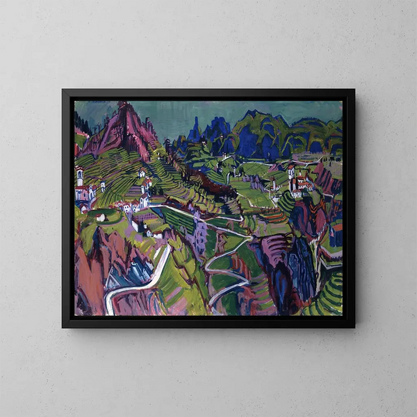 Groot landschap van Tessino - Albert Müller — ingelijst kunstwerk aan de muur