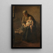 Een moeder met haar kind - Albert Neuhuys — ingelijst kunstwerk aan de muur