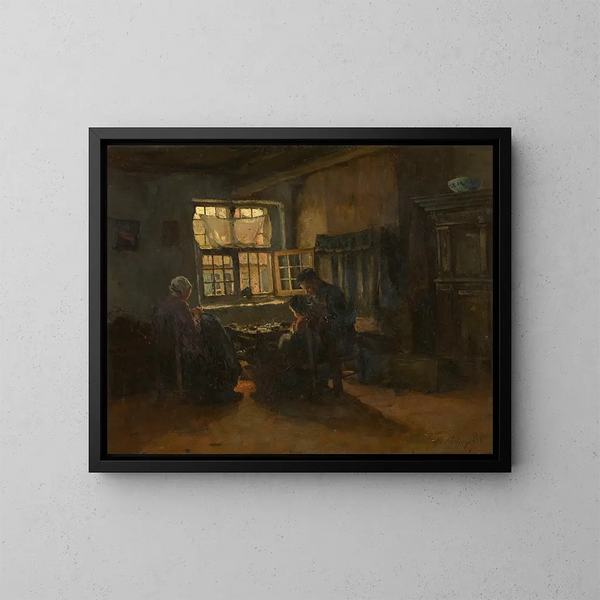 Binnen - Albert Neuhuys — ingelijst kunstwerk aan de muur
