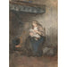 Reproductie van het schilderij Moeder die haar kind borstvoeding geeft bij de open haard - Albert Neuhuys