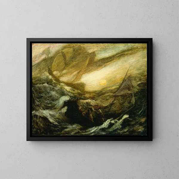 De spookschip - Albert Pinkham Ryder — ingelijst kunstwerk aan de muur