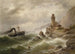 Stoomboot voor de kust - Albert Rieger — weergave van het kunstwerk