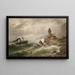 Stoomboot voor de kust - Albert Rieger — ingelijst kunstwerk aan de muur