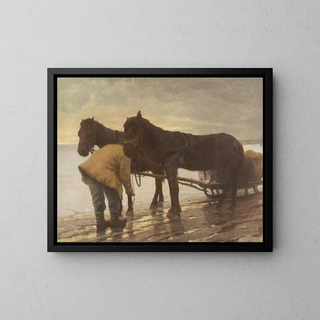 Albert Stagura - Farmer with horse carriage in winter landscape.webp