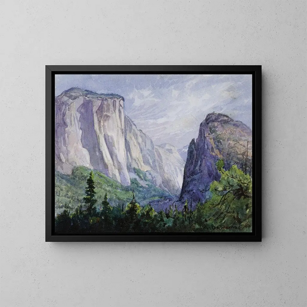 Yosemite vanaf de oude Inspiration Road - Albert Thomas de Rome — ingelijst kunstwerk aan de muur