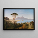 Vue de Posillipo sur la vaste baie de Naples avec le Vésuve fumant - Albert Zimmermann — framed artwork on a wall