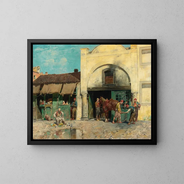 La forge - Alberto Pasini — ingelijst kunstwerk aan de muur