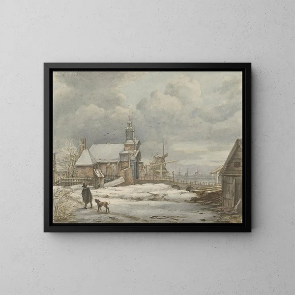 van het uitzicht op de Haarlemmerpoort in Amsterdam - Albertus Brondgeest — ingelijst kunstwerk aan de muur