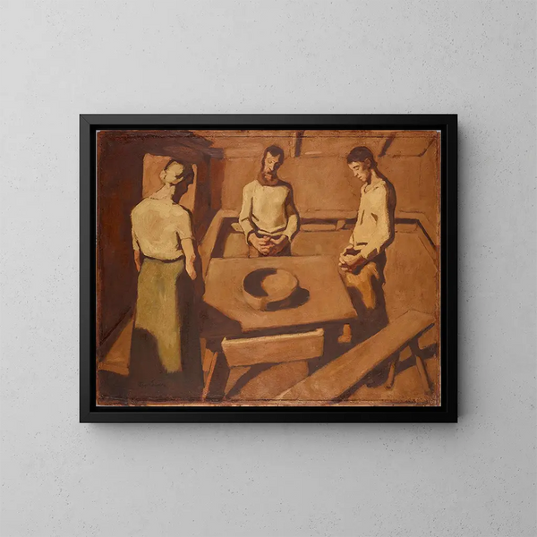 Het gebed van de tafel - Albin Egger-Lienz — ingelijst kunstwerk aan de muur