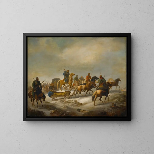 De redding van graaf Mnnich - Albrecht Adam — ingelijst kunstwerk aan de muur