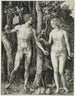 Adam en Eva De val van de mens - Albrecht Dürer — weergave van het kunstwerk
